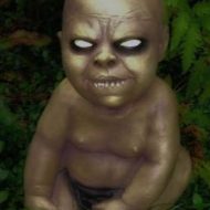 Spooky Toyol doll in a dark room