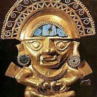 Engraved golden figure