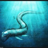 Inkanyamba coiled in the water