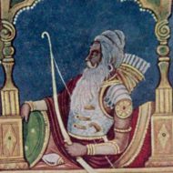 Dronacharya holding a bow and arrow
